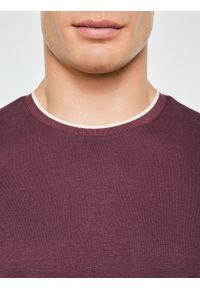 Big-Star - koszulka męska z kontrastowym wykończeniem bordowa micel 604. Kolor: czerwony. Materiał: żakard, sztruks, jeans, dzianina #2