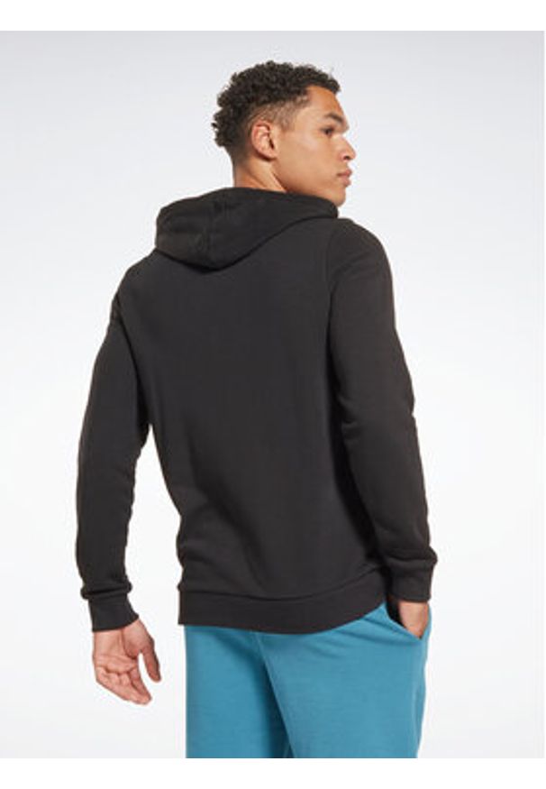 Reebok Bluza Identity Logo HA9273 Czarny Regular Fit. Kolor: czarny. Materiał: syntetyk, bawełna