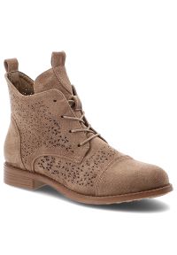 Botki damskie S.Barski, cholewka materiałowa ażurowa niski obcas lekka forma, beżowe, HY61-8009. Kolor: beżowy. Materiał: materiał. Szerokość cholewki: normalna. Wzór: ażurowy. Obcas: na obcasie. Wysokość obcasa: niski #4