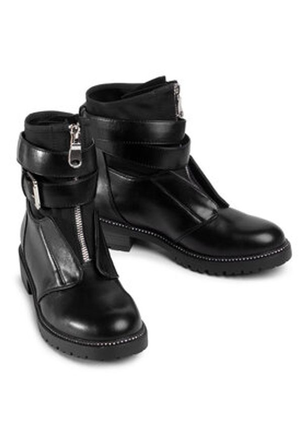 DeeZee Botki WS5169-01 Czarny. Kolor: czarny. Materiał: skóra