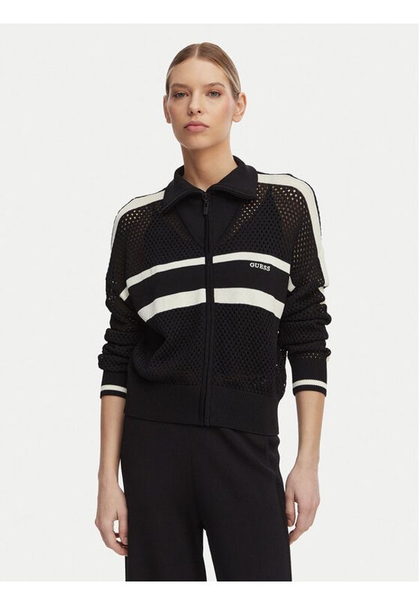 Guess Kardigan V6GR08 Z0729 Czarny Regular Fit. Kolor: czarny. Materiał: syntetyk