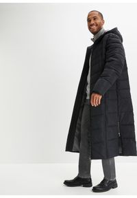 bonprix - Długi płaszcz pikowany z kapturem. Typ kołnierza: kaptur. Kolor: czarny. Długość: długie #2