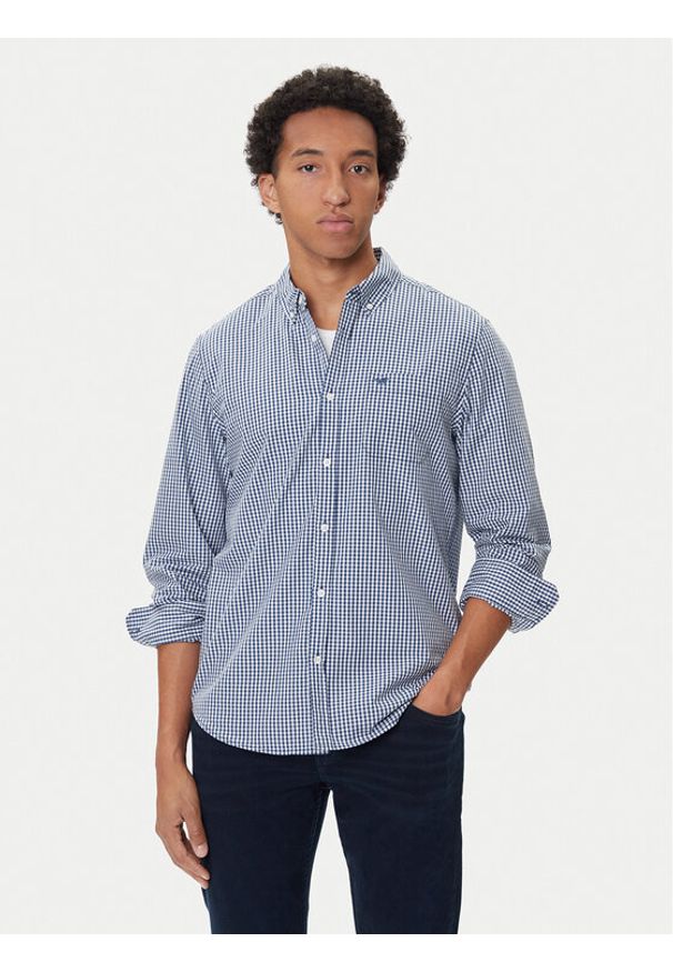 Mustang Koszula Chester 1016947 Niebieski Regular Fit. Kolor: niebieski. Materiał: bawełna