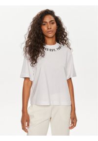 Guess T-Shirt W4YI14 JA914 Biały Regular Fit. Kolor: biały. Materiał: bawełna
