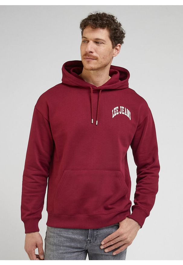 Lee - LEE MĘSKA BLUZA VARSITY HOODIE PORT 112341673