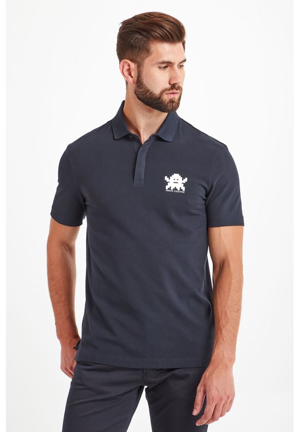 Koszulka polo Armani Exchange z nadrukiem, sportowa, polo