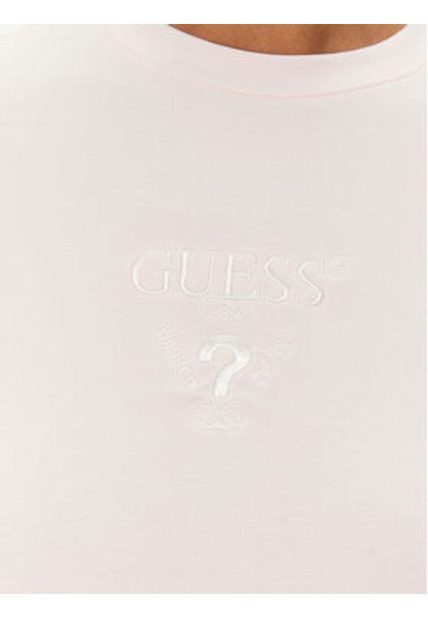 Guess T-Shirt V4YI21 KCDH1 Różowy Slim Fit. Kolor: różowy. Materiał: bawełna