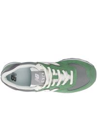 Buty unisex New Balance U574ESA – zielone. Okazja: na co dzień. Kolor: zielony. Materiał: guma, skóra, zamsz. Szerokość cholewki: normalna. Wzór: aplikacja. Model: New Balance 574 #2