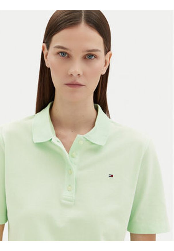 TOMMY HILFIGER - Tommy Hilfiger Polo 1985 WW0WW43224 Zielony Regular Fit. Typ kołnierza: polo. Kolor: zielony. Materiał: bawełna