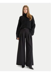 TwinSet - TWINSET Golf 252TT3424 Czarny Relaxed Fit. Typ kołnierza: golf. Kolor: czarny. Materiał: wełna, wiskoza #2