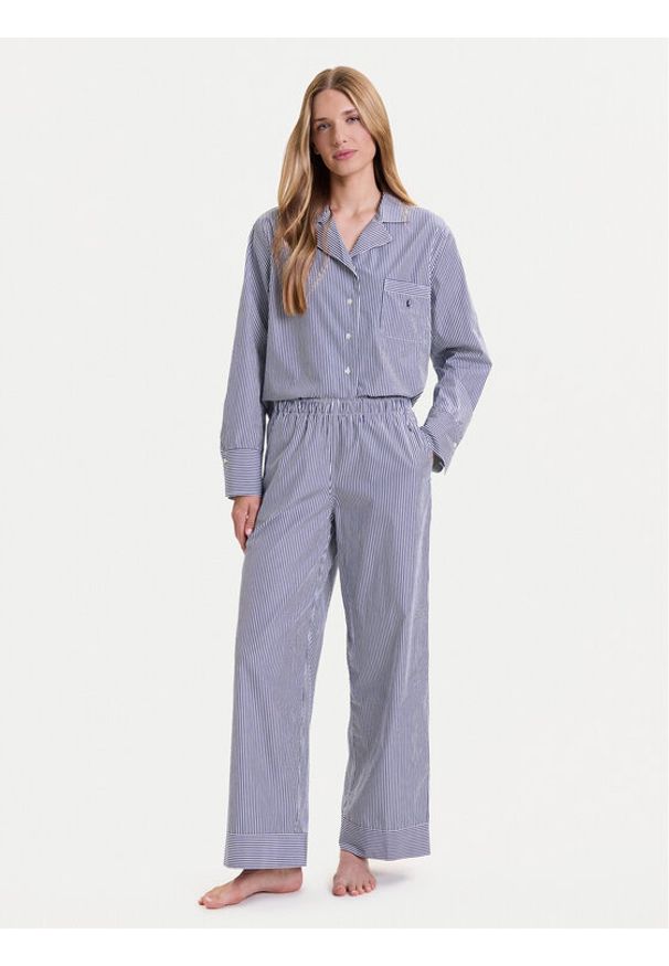 Polo Ralph Lauren Piżama 4P8004 Niebieski Relaxed Fit. Kolor: niebieski. Materiał: bawełna