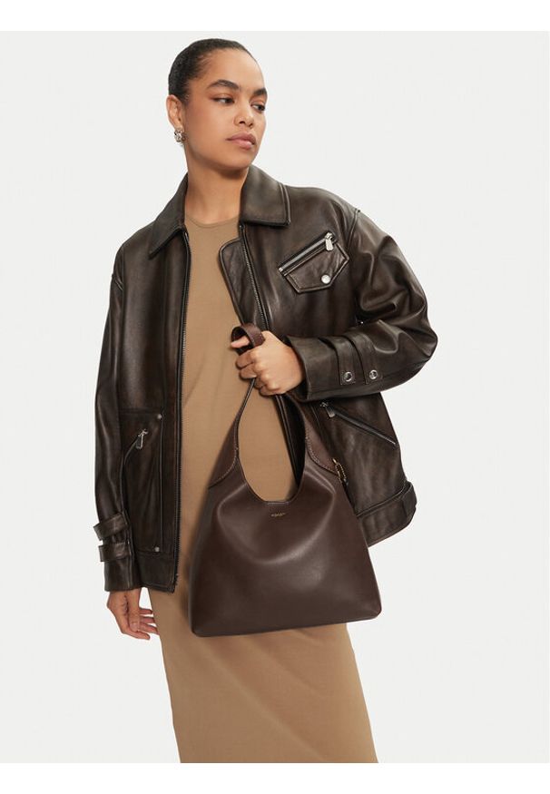 Coach Torebka CU068 B4MPL Brązowy. Kolor: brązowy. Materiał: skórzane