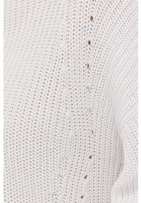 Hugo Sweter bawełniany 50462701 damski kolor biały ciepły z golfem. Typ kołnierza: golf. Kolor: biały. Materiał: bawełna. Długość rękawa: raglanowy rękaw #5
