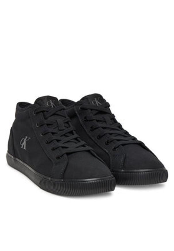 Calvin Klein Jeans Sneakersy Ess Vulc Mid Mg Canvas YM0YM01210 Czarny. Kolor: czarny. Materiał: materiał