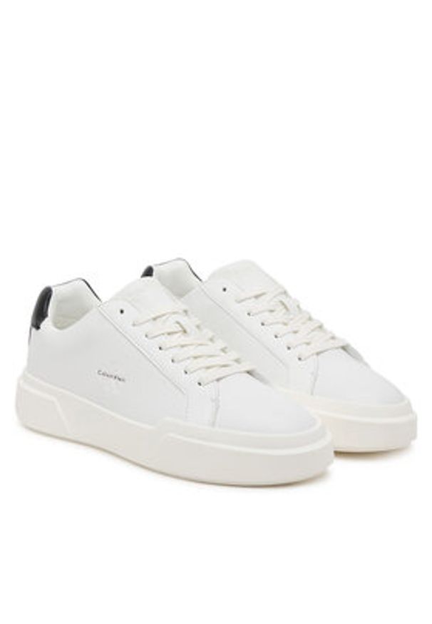 Calvin Klein Sneakersy Chunky Cupsole Laceup Lth Wn YW0YW01947 Biały. Kolor: biały. Materiał: skóra