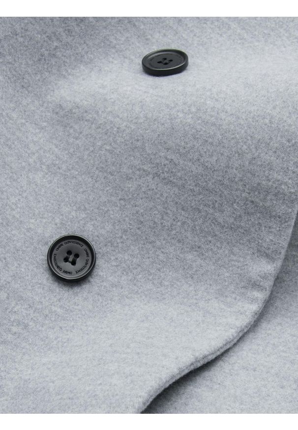 Ombre Clothing - Płaszcz męski z wysokim kołnierzem i asymetrycznym zapięciem – szary melanż V1 OM-COWC-0120 - XXL. Okazja: na co dzień. Typ kołnierza: kołnierzyk stójkowy. Kolor: szary. Materiał: włókno, wiskoza, materiał, syntetyk, poliester. Długość: długie. Wzór: melanż. Styl: wizytowy, elegancki, casual