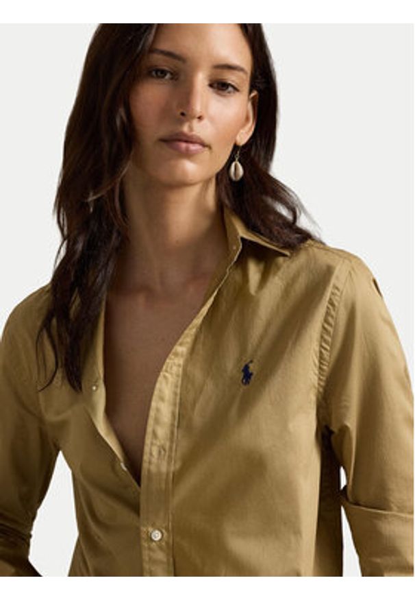 Polo Ralph Lauren Koszula 211A92177012 Beżowy Classic Fit. Typ kołnierza: polo. Kolor: beżowy. Materiał: bawełna