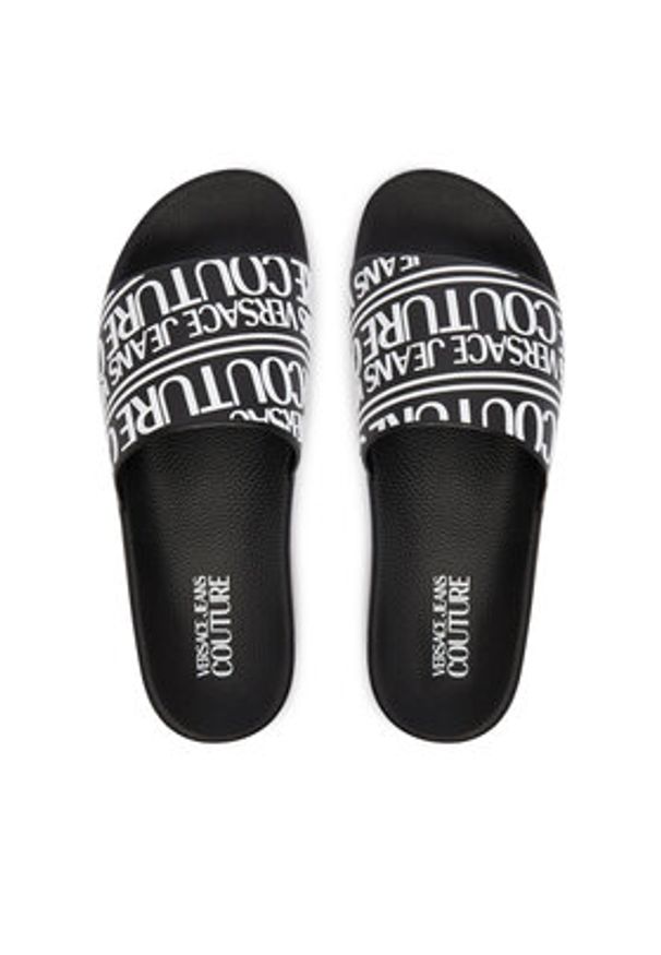 Versace Jeans Couture Klapki 80YA3SQ1 Czarny. Kolor: czarny. Materiał: guma