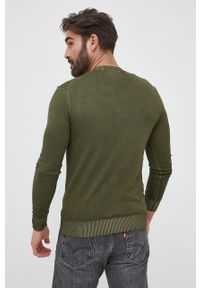 Sisley sweter bawełniany męski kolor zielony lekki. Kolor: zielony. Materiał: bawełna. Długość rękawa: długi rękaw. Długość: długie #5