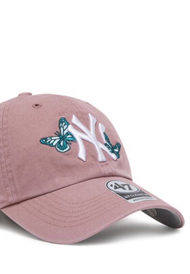 47 Brand Czapka z daszkiem MLB New York Yankees Icon Alt ’47 CLEAN UP B-ICACL17GWS Różowy. Kolor: różowy. Materiał: bawełna, materiał