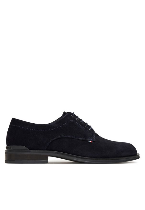 TOMMY HILFIGER - Tommy Hilfiger Półbuty Corporate Derby FM0FM05582 Granatowy. Kolor: niebieski. Materiał: zamsz, skóra