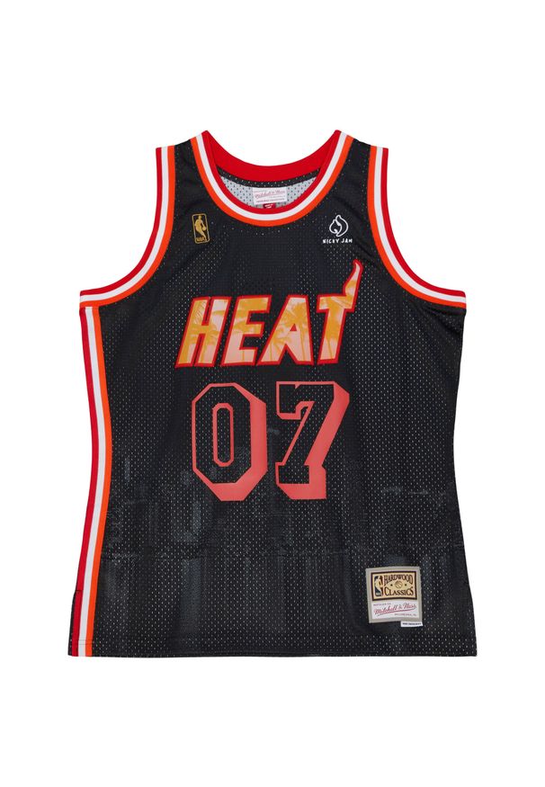 Mitchell & Ness - Jersey Miami Heat Nicky Jam Swingman. Kolor: czarny. Materiał: jersey. Sport: koszykówka
