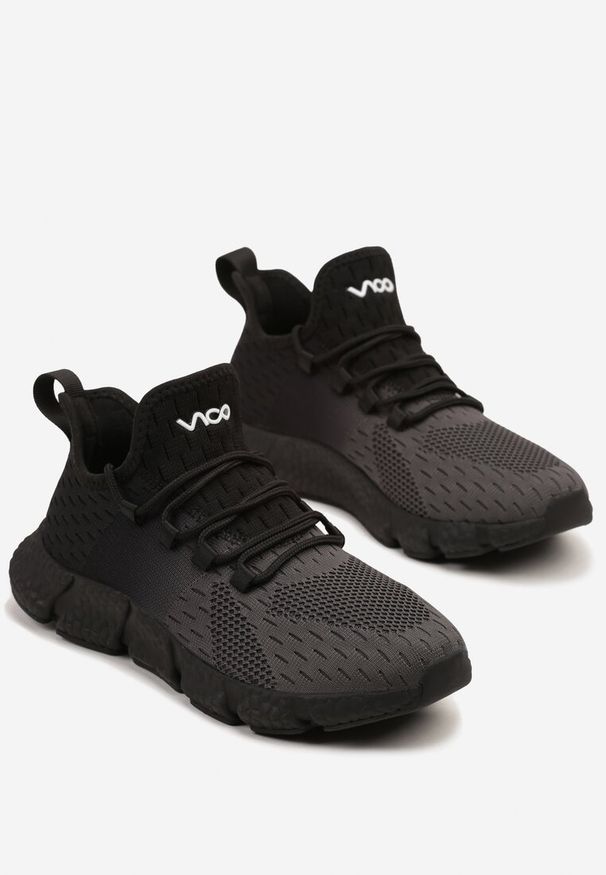 Born2be - Szaro-Czarne Wsuwane Buty Sportowe Sneakersy z Siateczki na Tłoczonej Podeszwie Salafina. Okazja: na co dzień. Zapięcie: bez zapięcia. Kolor: szary