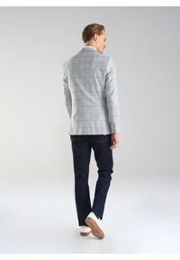 Pako Lorente - PAKO LORENTE – Jasnoszara marynarka męska w kratkę. Okazja: na co dzień. Kolor: szary. Wzór: kratka. Styl: casual, elegancki, sportowy #6