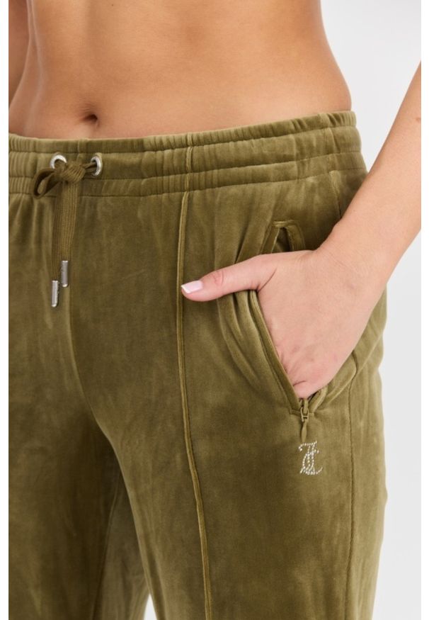 Juicy Couture - JUICY COUTURE Damskie zielone spodnie dresowe Tina Track Pant, Rozmiar XS. Kolor: zielony. Materiał: dresówka