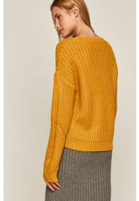 medicine - Medicine - Sweter Basic. Okazja: na co dzień. Kolor: żółty. Długość rękawa: długi rękaw. Długość: długie. Wzór: ze splotem. Styl: casual #5