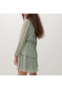 Reserved - Wzorzysta sukienka mini - Zielony. Kolor: zielony. Długość: mini #1