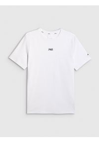 4f - 4F T-shirt regular z nadrukiem męski 4F x Robert Lewandowski - biała S. Okazja: na co dzień. Kolor: biały. Materiał: materiał, bawełna. Wzór: nadruk. Styl: casual, sportowy