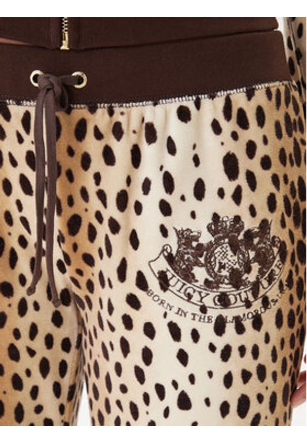 Juicy Couture Spodnie dresowe JCGBJ225013A Beżowy Regular Fit. Kolor: beżowy. Materiał: bawełna