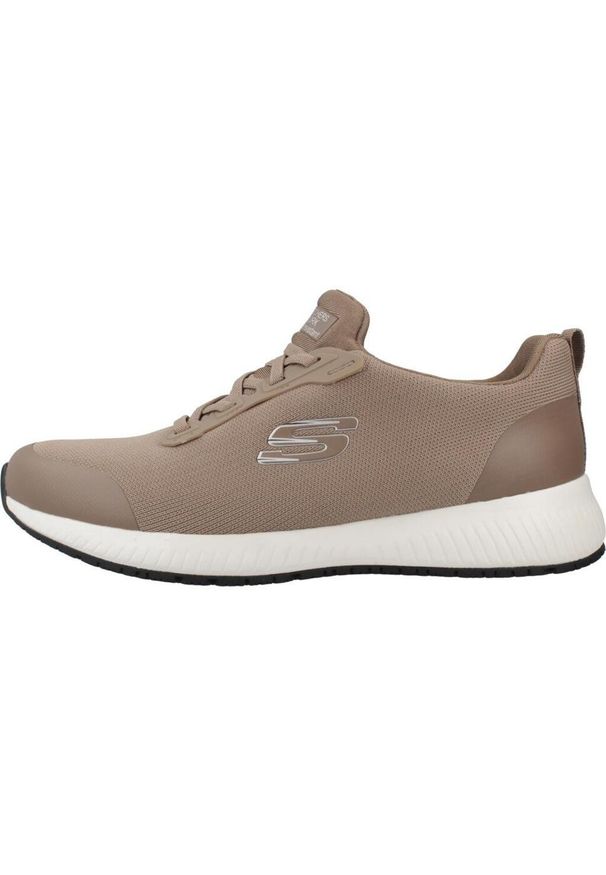 skechers - Tenisówki Skechers Model Squad Kolor Brązowy. Kolor: brązowy. Materiał: syntetyk, tkanina. Model: Skechers Sport. Sport: turystyka piesza