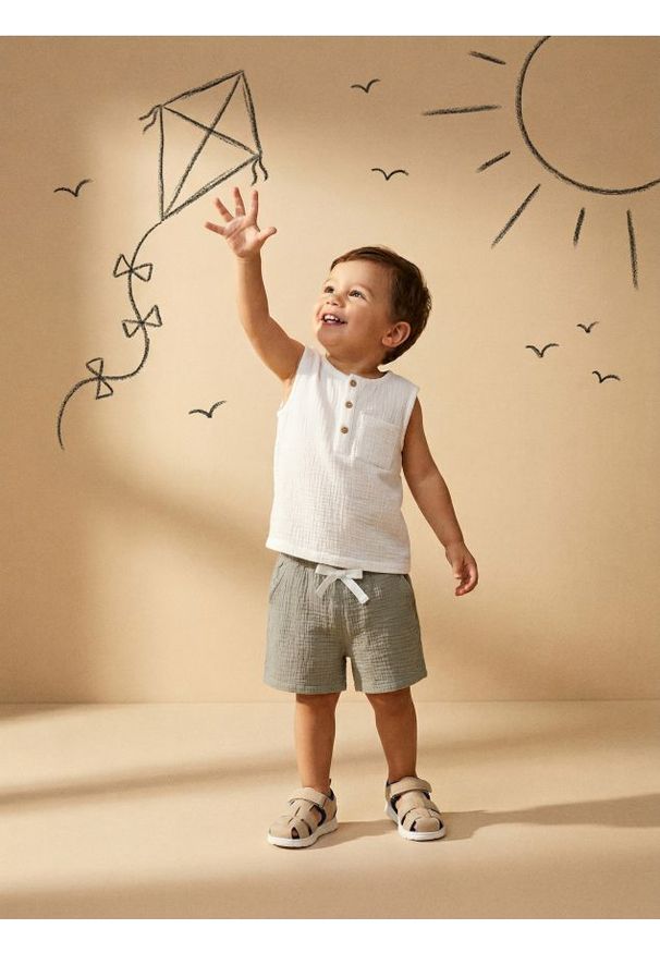 Sinsay - Bawełniane szorty - szary. Kolor: szary. Materiał: bawełna