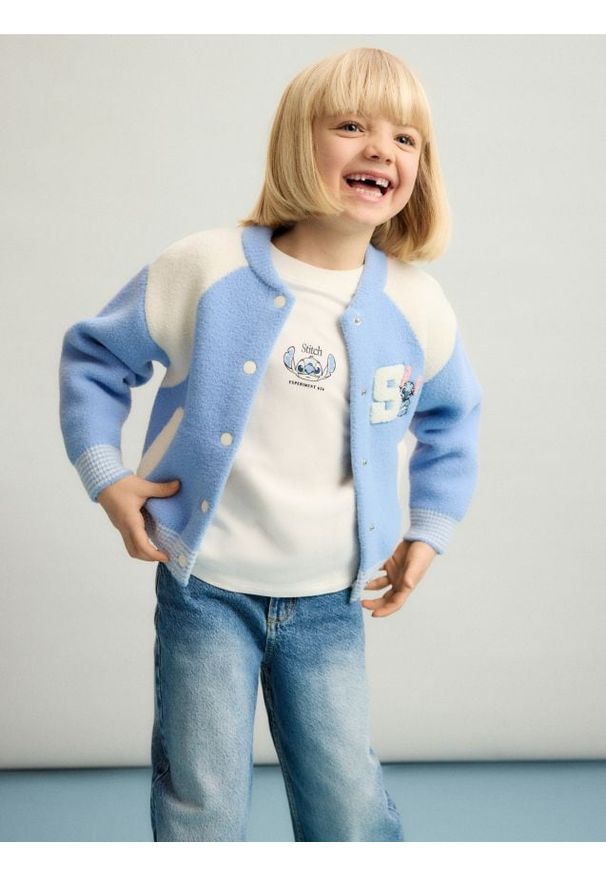 Reserved - Kardigan Lilo i Stitch - jasnoniebieski. Kolor: niebieski. Materiał: dzianina