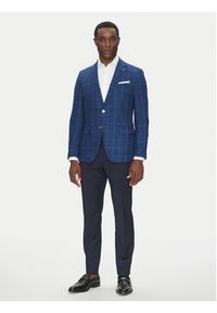 BOSS Marynarka H-Hutson-233 50540502 Niebieski Slim Fit. Kolor: niebieski. Materiał: len, wiskoza #4