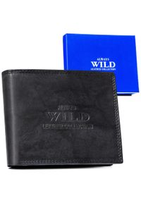 ALWAYS WILD - Portfel skórzany Always Wild AW-N7-MAL niebieski. Kolor: niebieski. Materiał: skóra