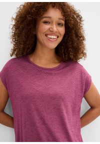 bonprix - Długi shirt z mieszanki wiskozy. Kolor: fioletowy. Materiał: wiskoza. Długość rękawa: krótki rękaw. Długość: długie #3