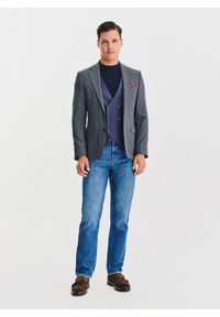 Pako Lorente - PAKO LORENTE – Granatowa marynarka w drobną kratę. Kolor: niebieski. Materiał: poliester, elastan, wiskoza. Sezon: jesień #6