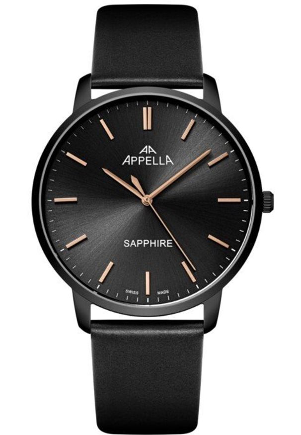 Acappella - Zegarek męski Appella L70012.S2R6Q czarny. Kolor: czarny