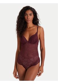 Hunkemöller Body Isadora 302441 Bordowy. Kolor: czerwony. Materiał: syntetyk