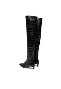 MICHAEL Michael Kors Muszkieterki Cosmo Crocodile Embossed Leather Boot 40F4CSMB5E Czarny. Kolor: czarny. Materiał: skóra