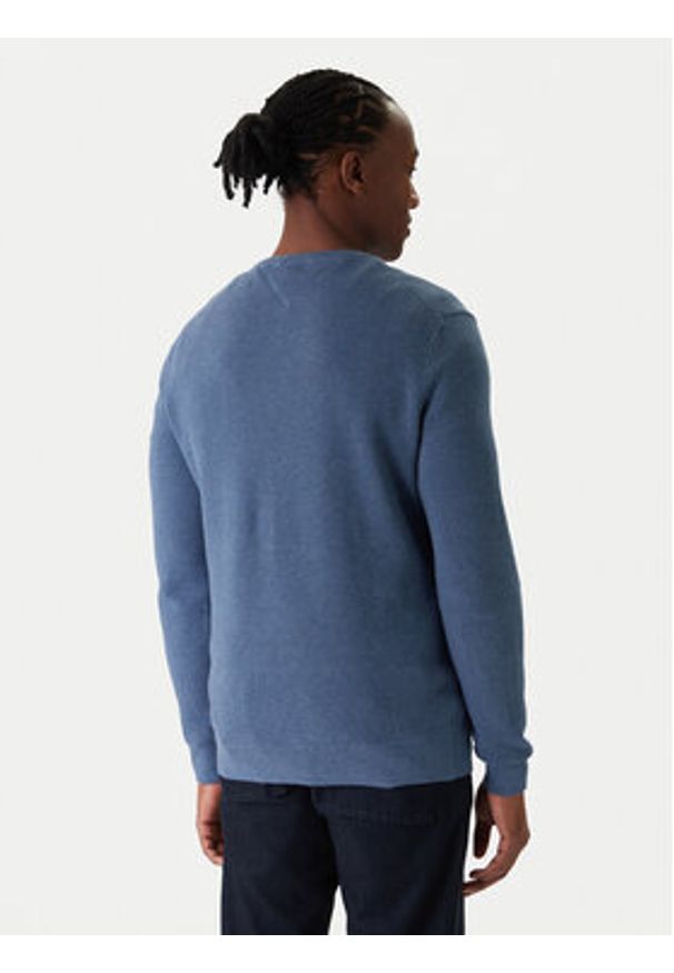 TOMMY HILFIGER - Tommy Hilfiger Sweter Essential MW0MW36347 Niebieski Regular Fit. Kolor: niebieski. Materiał: bawełna