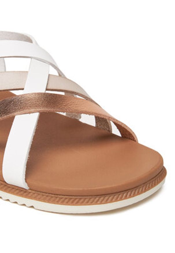 skechers - Skechers Sandały Desert Kiss Low-Peak Rank 114709/WHT Biały. Kolor: biały. Materiał: skóra