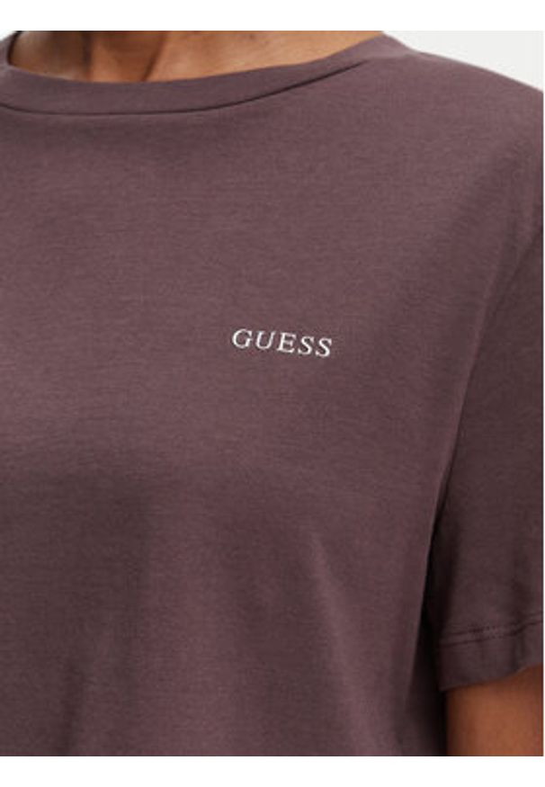Guess T-Shirt V6GI17 K2984 Brązowy Regular Fit. Kolor: brązowy. Materiał: bawełna