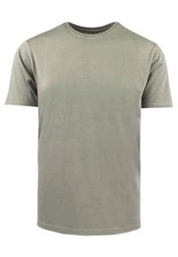 Męski T-Shirt -Brave Soul- Delikatny Efekt Sprania Tkaniny - Szałwiowy. Okazja: na co dzień. Materiał: bawełna. Sezon: lato, wiosna. Styl: casual #1