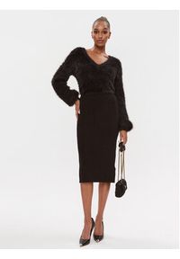 Guess Sukienka dzianinowa Kari W3BK1C Z3BL0 Czarny Slim Fit. Kolor: czarny. Materiał: syntetyk