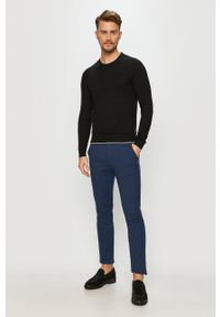 Selected - Spodnie. Kolor: niebieski. Materiał: tkanina, bawełna, elastan. Wzór: gładki #3