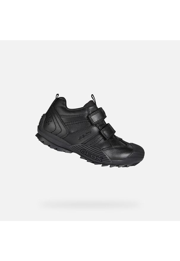 Geox - Buty GEOX JR SAVAGE Czarny. Kolor: czarny. Materiał: tkanina, skóra. Sport: turystyka piesza